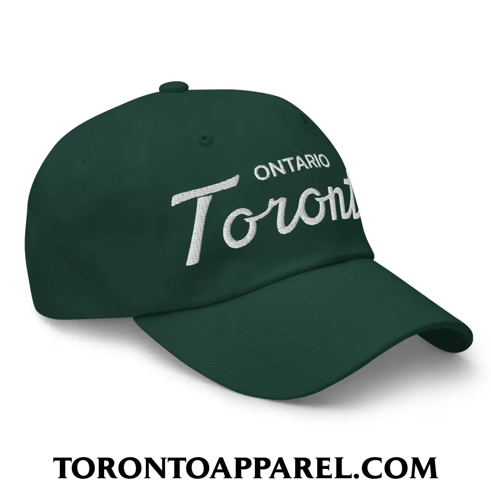Toronto Ontario Classic Sports Script Embroidered Unstructured Dad Hat - Toronto Apparel