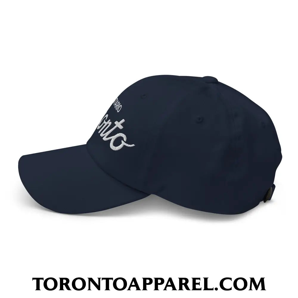 Toronto Ontario Classic Sports Script Embroidered Unstructured Dad Hat - Toronto Apparel