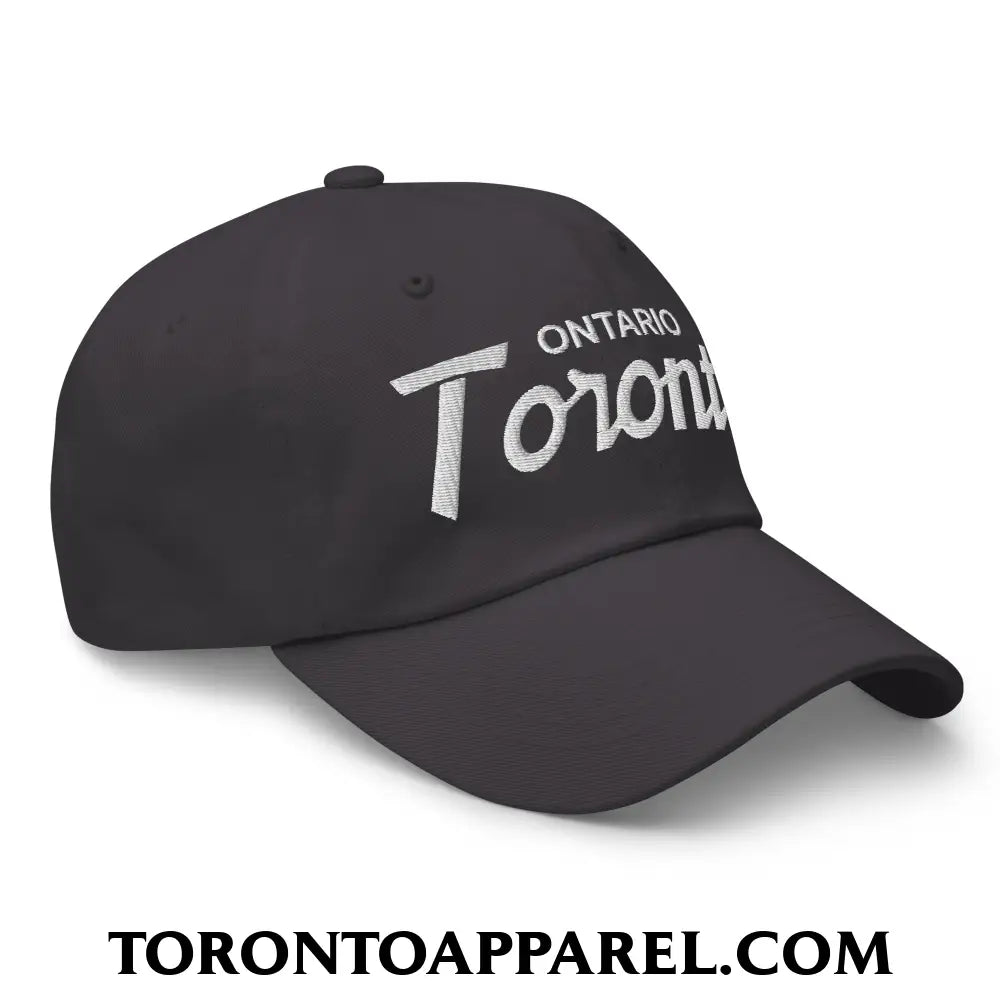 Toronto Ontario Vintage Sports Script Embroidered Unstructured Dad Hat - Toronto Apparel