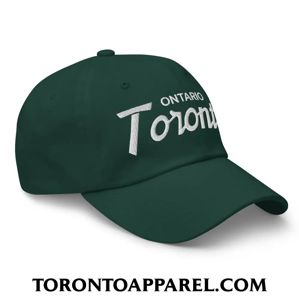 Toronto Ontario Vintage Sports Script Embroidered Unstructured Dad Hat - Toronto Apparel
