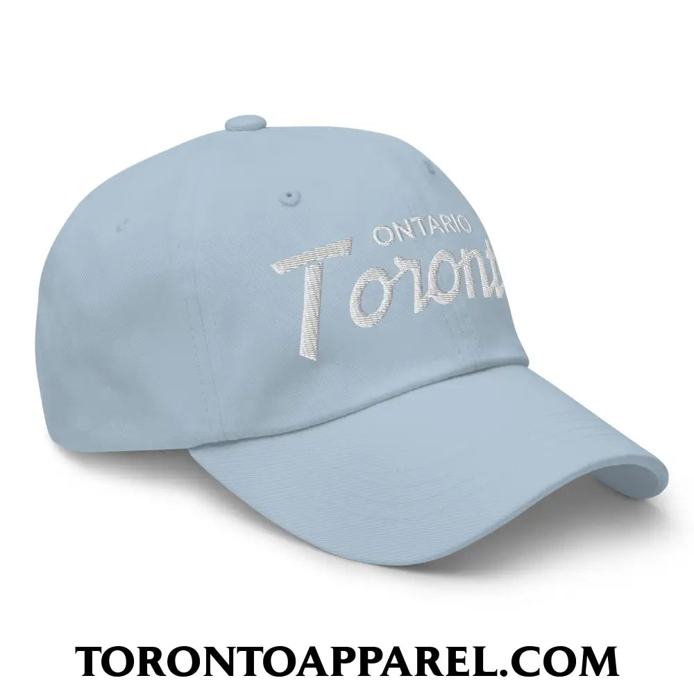 Toronto Ontario Vintage Sports Script Embroidered Unstructured Dad Hat - Toronto Apparel
