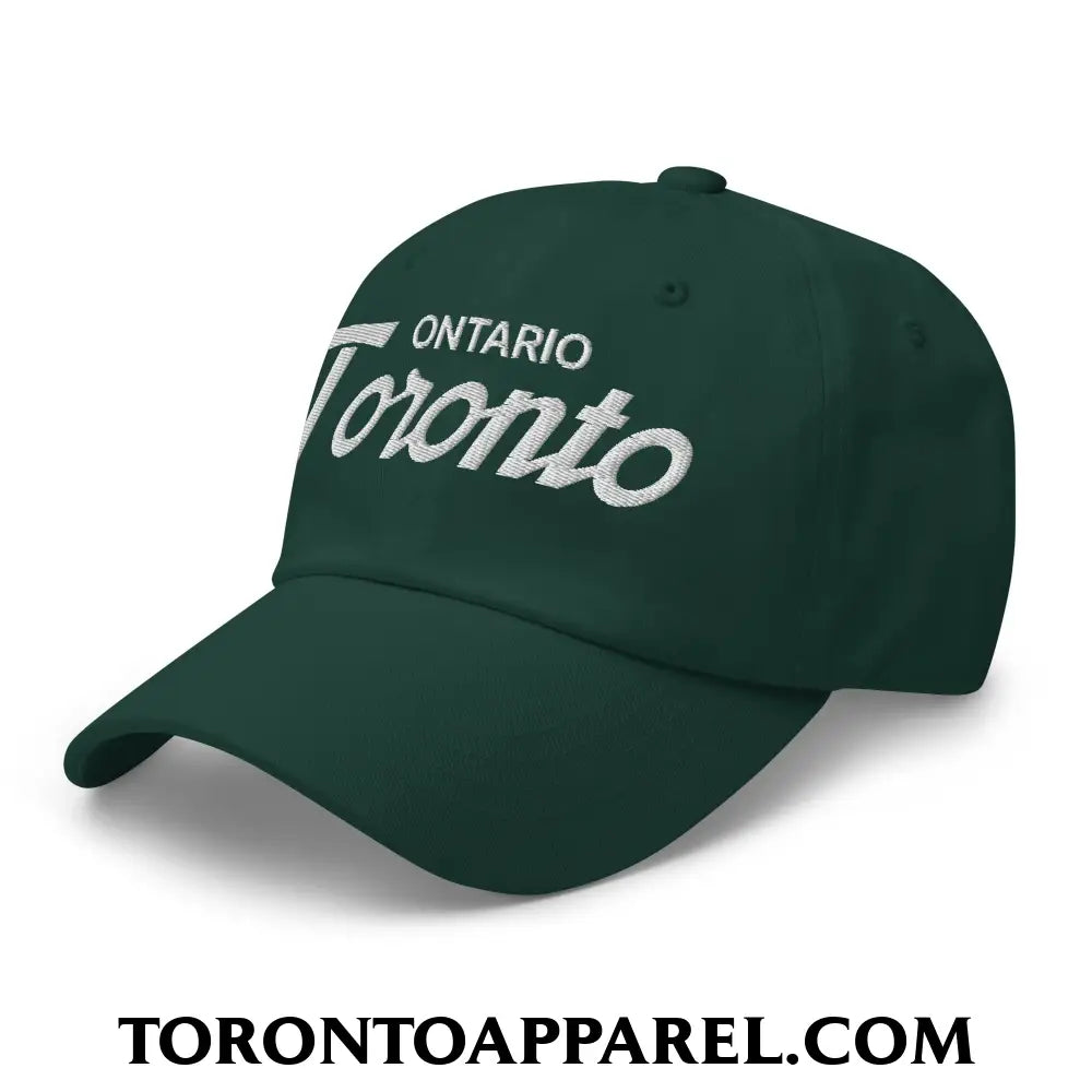 Toronto Ontario Vintage Sports Script Embroidered Unstructured Dad Hat - Toronto Apparel