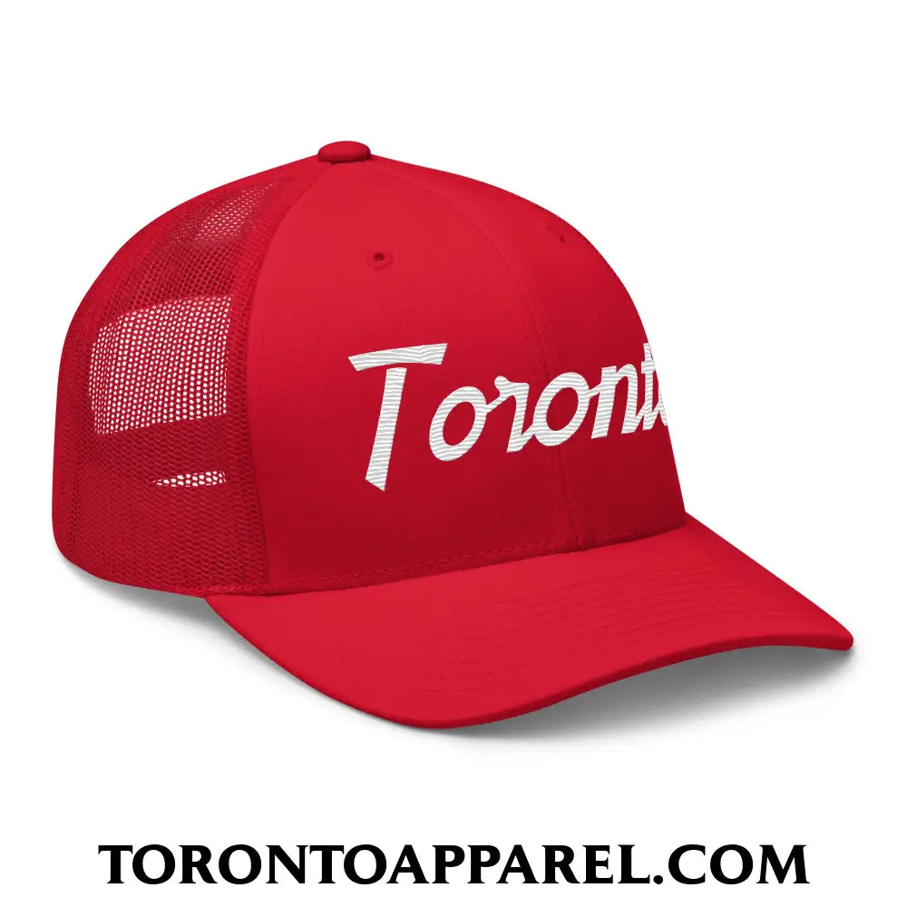 Toronto Vintage Sports Script Embroidered Mesh Trucker Hat - Toronto Apparel