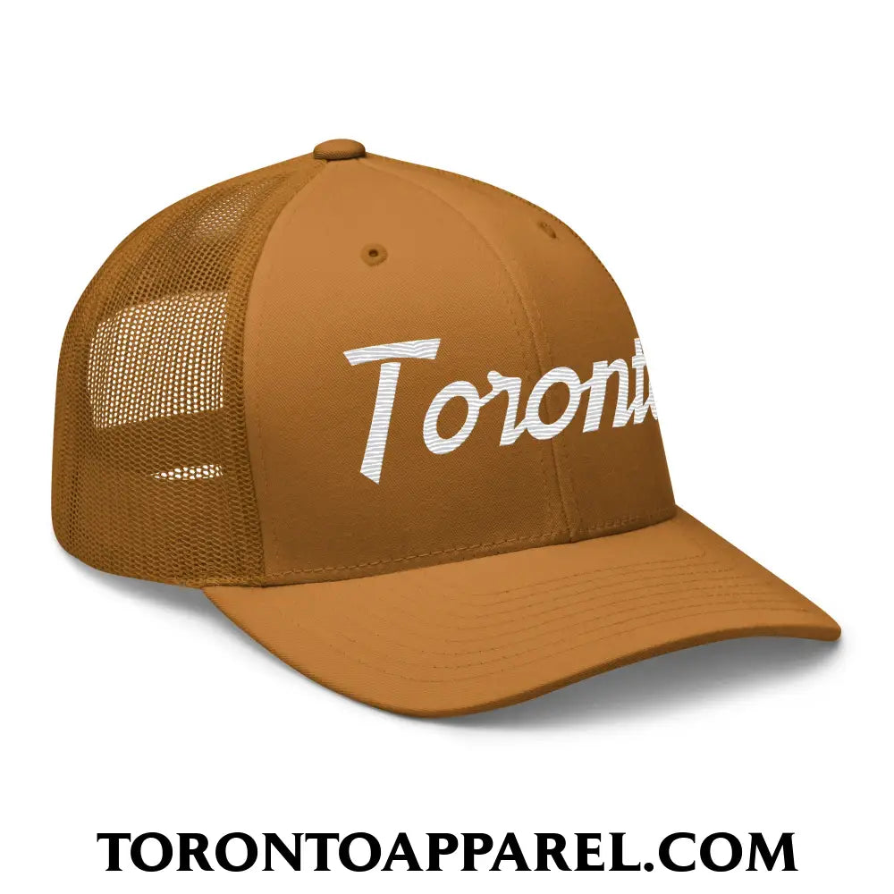 Toronto Vintage Sports Script Embroidered Mesh Trucker Hat - Toronto Apparel