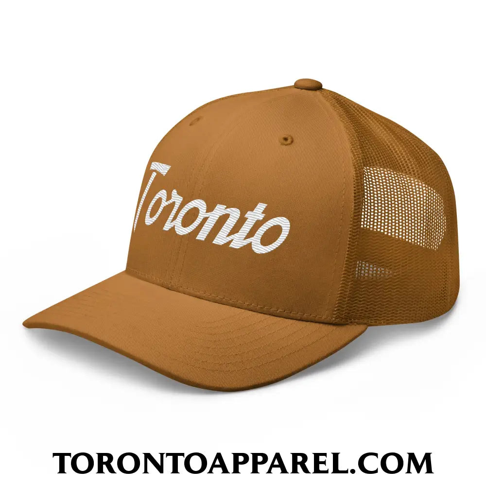 Toronto Vintage Sports Script Embroidered Mesh Trucker Hat - Toronto Apparel