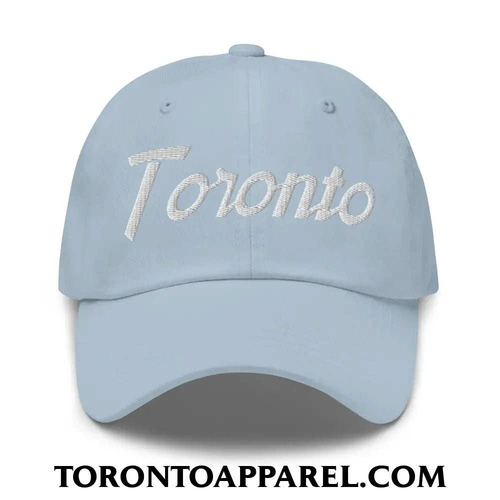 Toronto Vintage Sports Script Embroidered Unstructured Dad Hat - Light Blue - Toronto Apparel