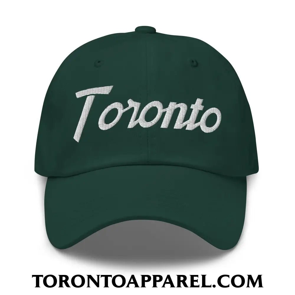 Toronto Vintage Sports Script Embroidered Unstructured Dad Hat - Spruce - Toronto Apparel