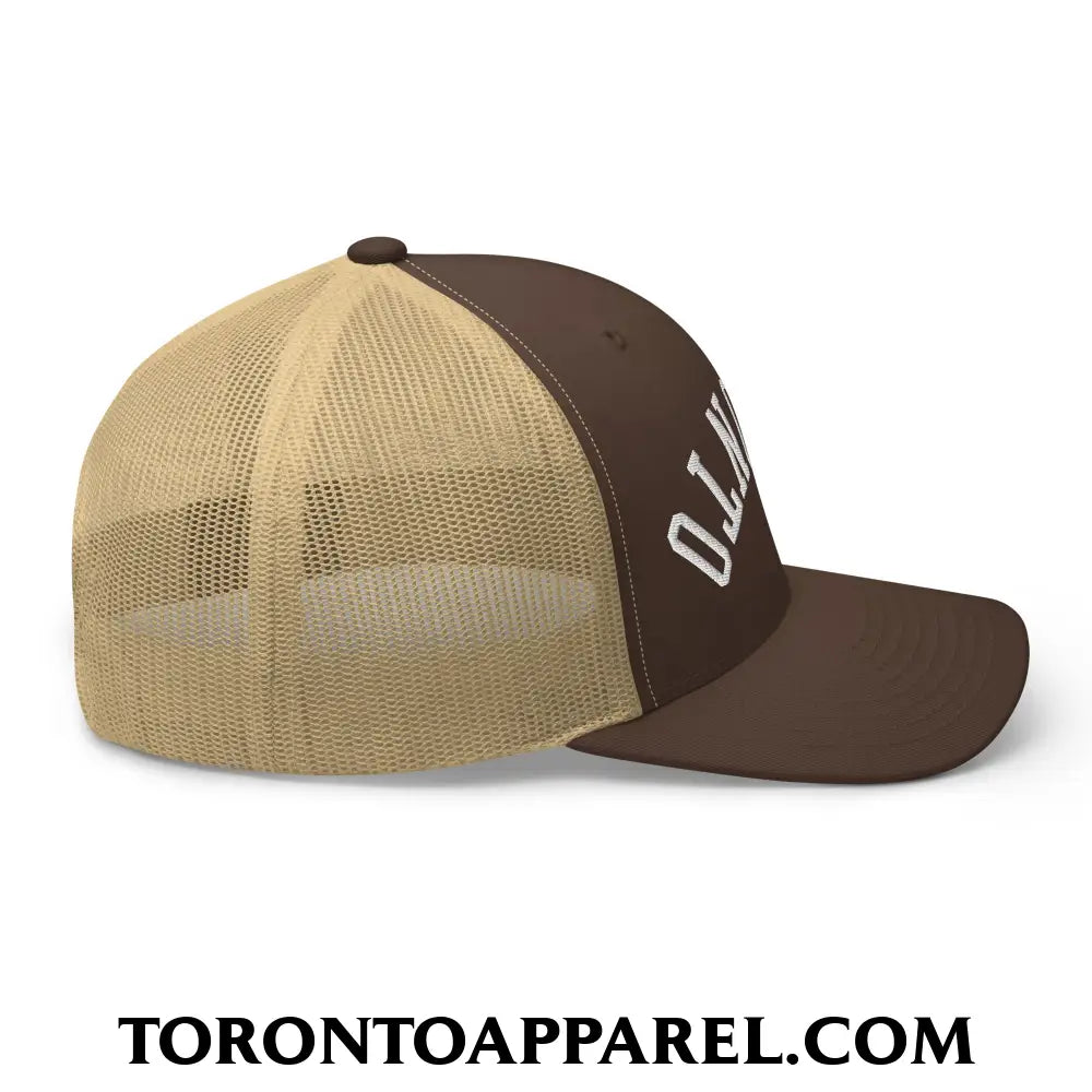 Upside Down Toronto Embroidered Mesh Trucker Hat - Toronto Apparel