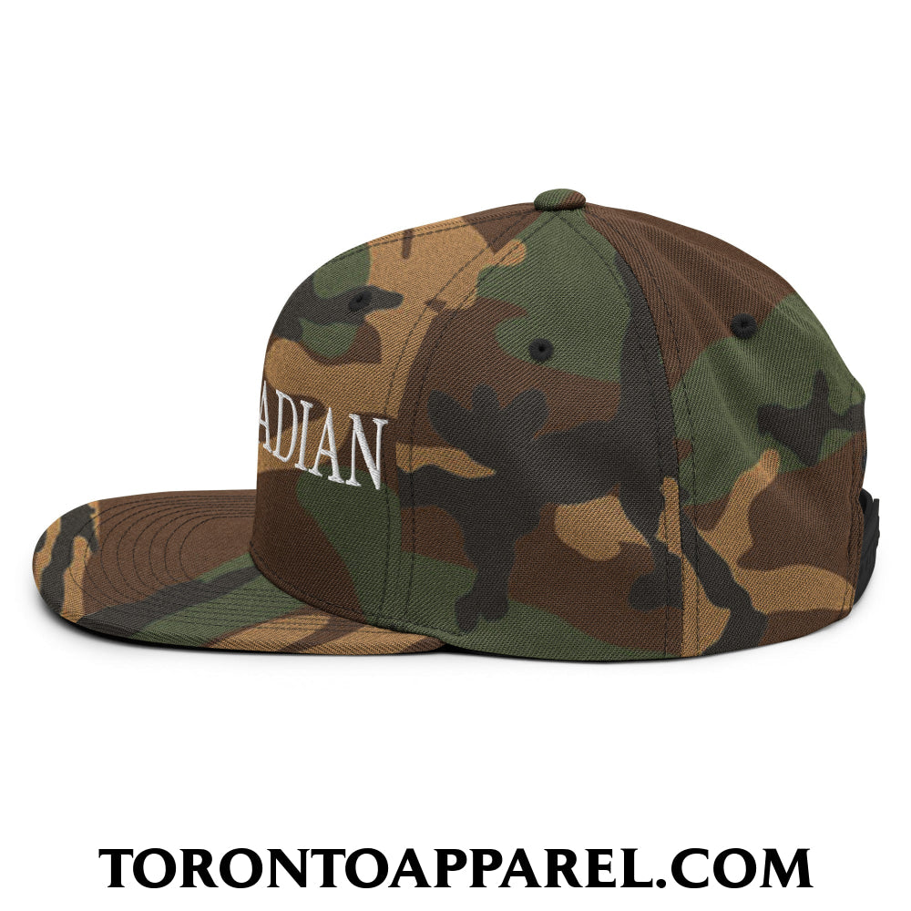 Buy Canadian Maple Leaf Embroidered Flat Brim Bill Snapback Hat - Toronto Apparel