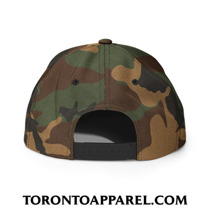 Buy Canadian Maple Leaf Embroidered Flat Brim Bill Snapback Hat - Toronto Apparel