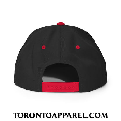 Buy Canadian Maple Leaf Embroidered Flat Brim Bill Snapback Hat - Toronto Apparel