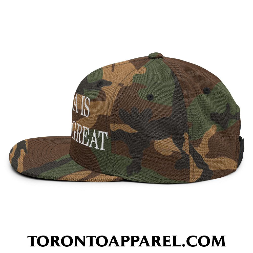 Canada is Already Great Embroidered Flat Bill Brim Snapback Hat - Toronto Apparel