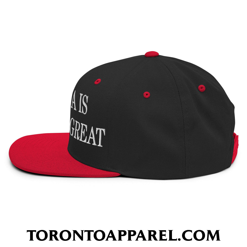 Canada is Already Great Embroidered Flat Bill Brim Snapback Hat - Toronto Apparel