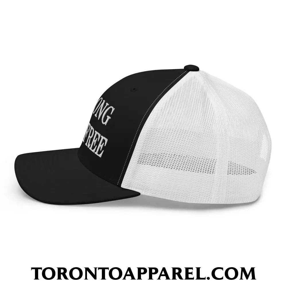 Canada Strong and Free Embroidered Mesh Trucker Hat - Toronto Apparel
