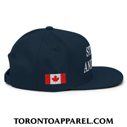 Canada Strong and Free 1867 Flag Embroidered Flat Brim Bill Snapback Hat - Toronto Apparel