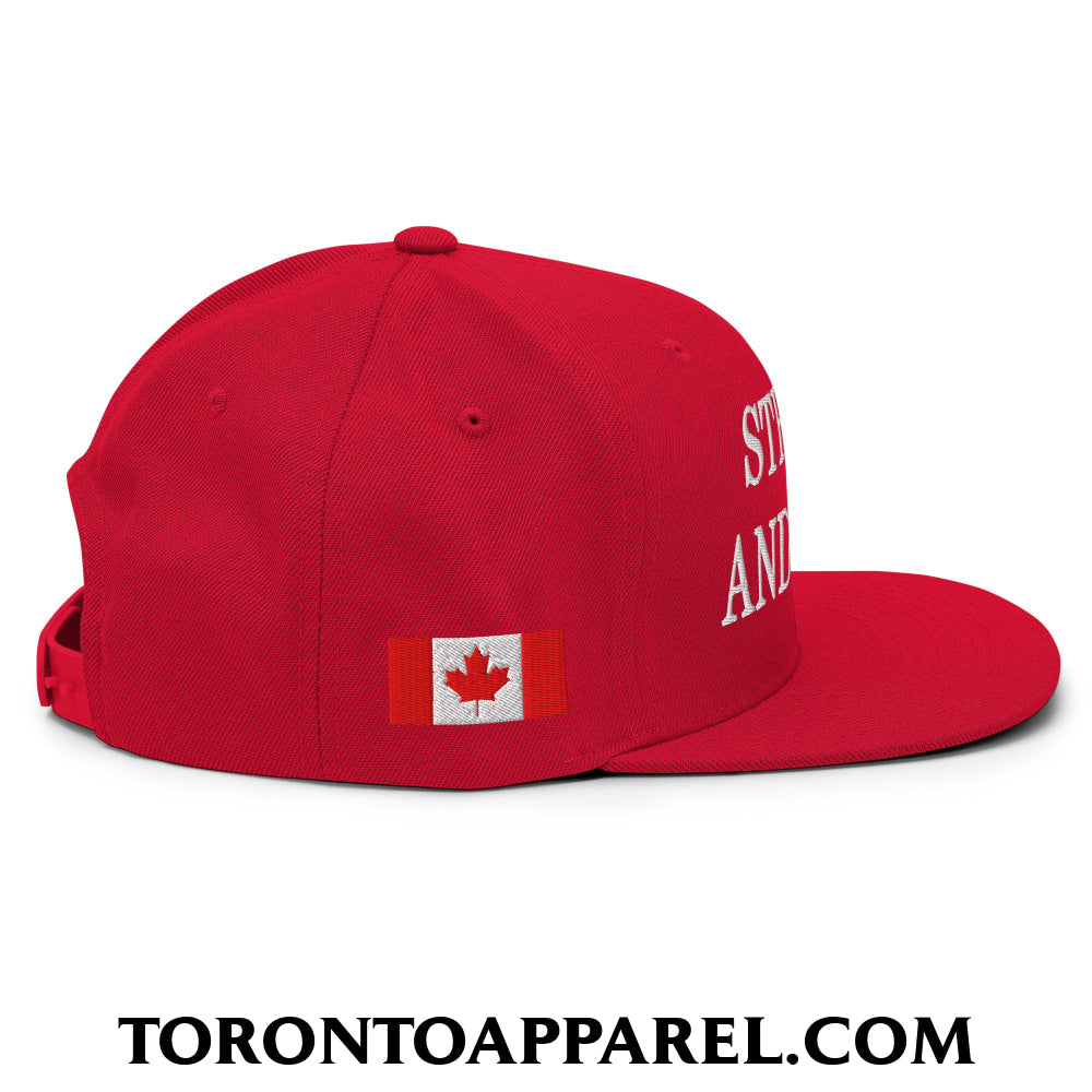 Canada Strong and Free 1867 Flag Embroidered Flat Brim Bill Snapback Hat - Toronto Apparel