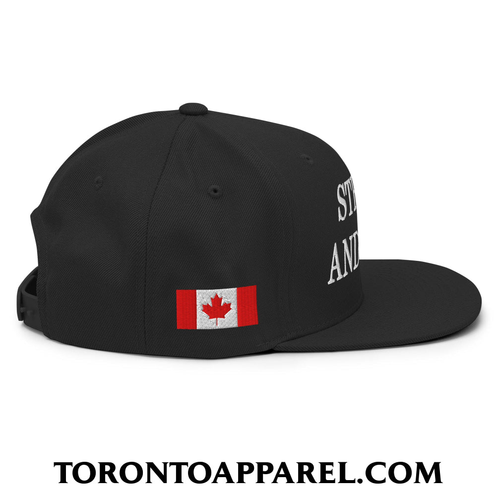 Canada Strong and Free 1867 Flag Embroidered Flat Brim Bill Snapback Hat - Toronto Apparel