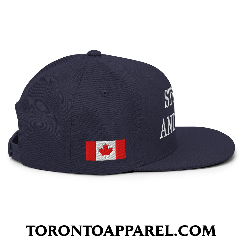 Canada Strong and Free 1867 Flag Embroidered Flat Brim Bill Snapback Hat - Toronto Apparel