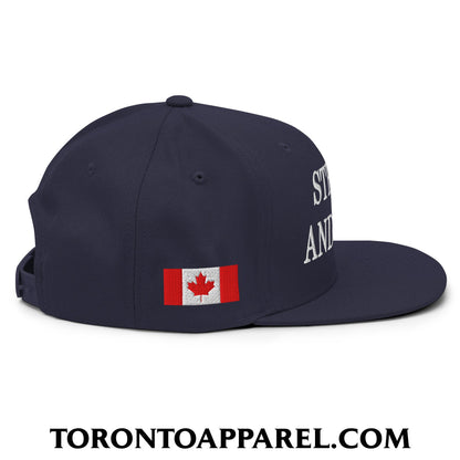 Canada Strong and Free 1867 Flag Embroidered Flat Brim Bill Snapback Hat - Toronto Apparel
