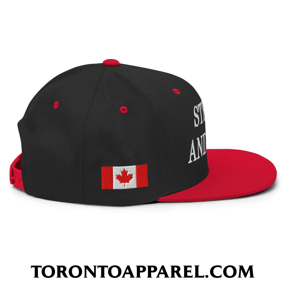 Canada Strong and Free 1867 Flag Embroidered Flat Brim Bill Snapback Hat - Toronto Apparel