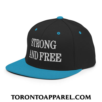 Canada Strong and Free Embroidered Flat Brim Bill Snapback Hat - Toronto Apparel