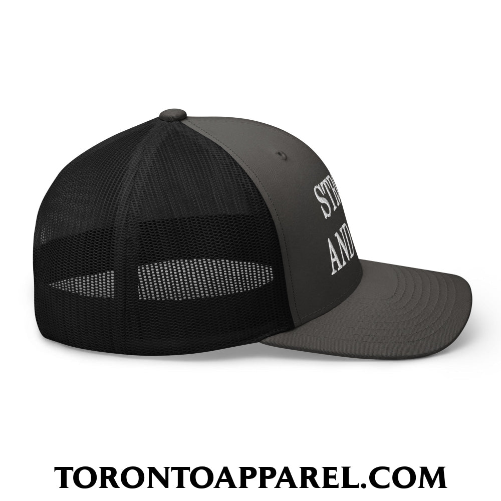 Canada Strong and Free Embroidered Mesh Trucker Hat - Toronto Apparel