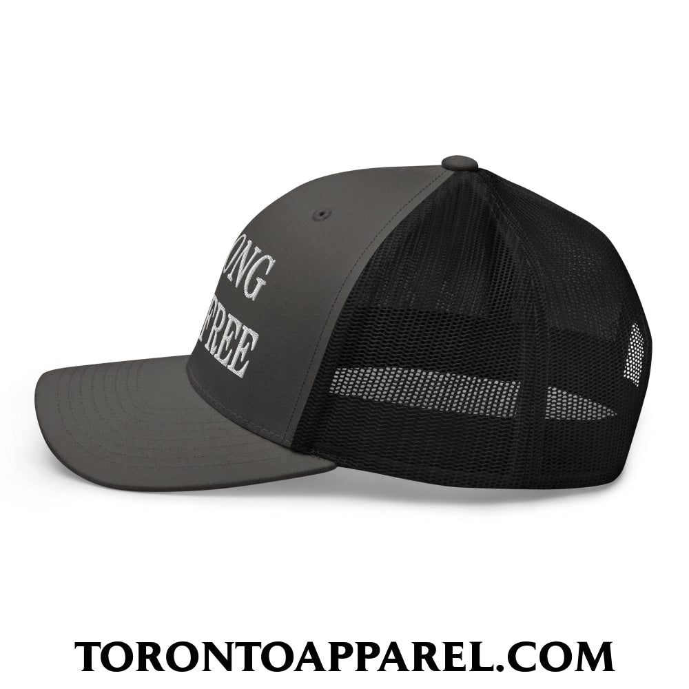 Canada Strong and Free Embroidered Mesh Trucker Hat - Toronto Apparel