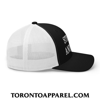 Canada Strong and Free Embroidered Mesh Trucker Hat - Toronto Apparel