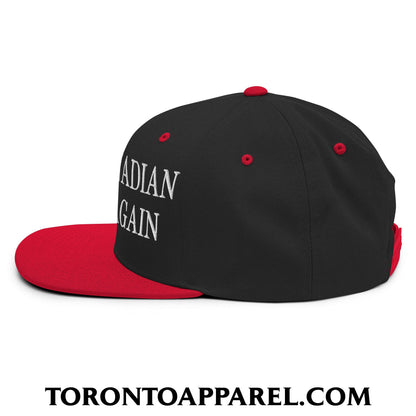 Drink Canadian Whisky Again Embroidered Flat Brim Bill Snapback Hat - Toronto Apparel