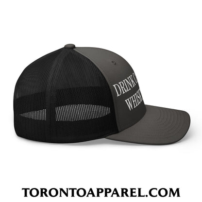 Drink Canadian Whisky Again Embroidered Mesh Trucker Hat - Toronto Apparel