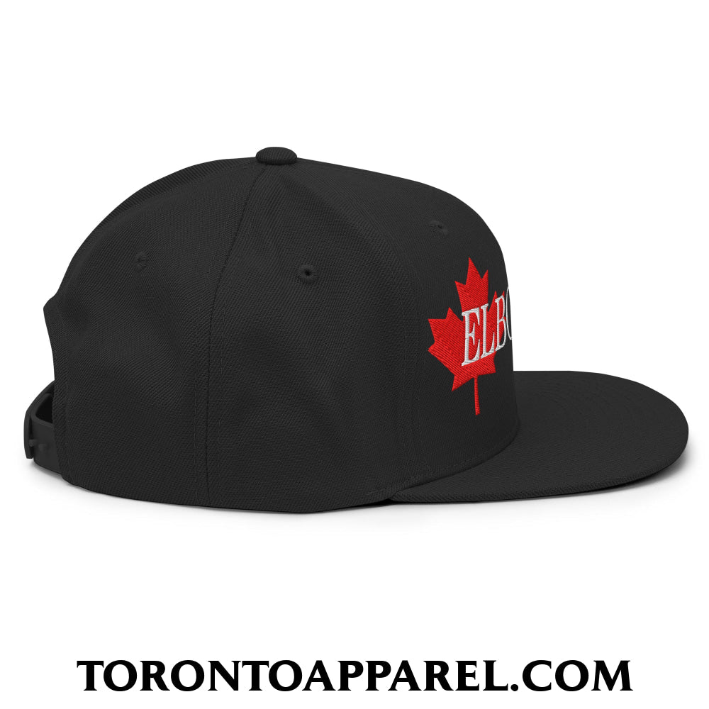 Elbows Up Fight for Canada Maple Leaf Embroidered Flat Brim Bill Snapback Hat - Toronto Apparel