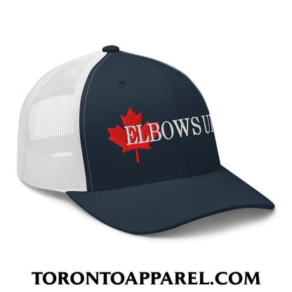 Elbows Up Fight for Canada Maple Leaf Embroidered Mesh Trucker Hat - Toronto Apparel