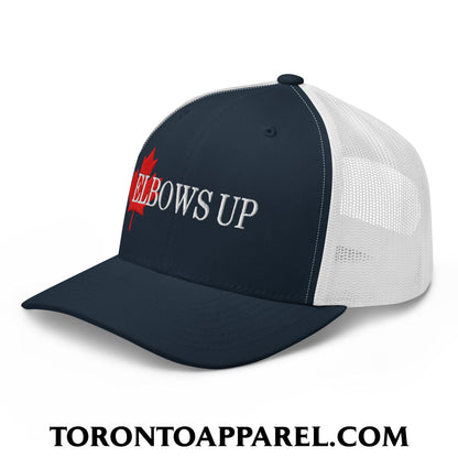 Elbows Up Fight for Canada Maple Leaf Embroidered Mesh Trucker Hat - Toronto Apparel