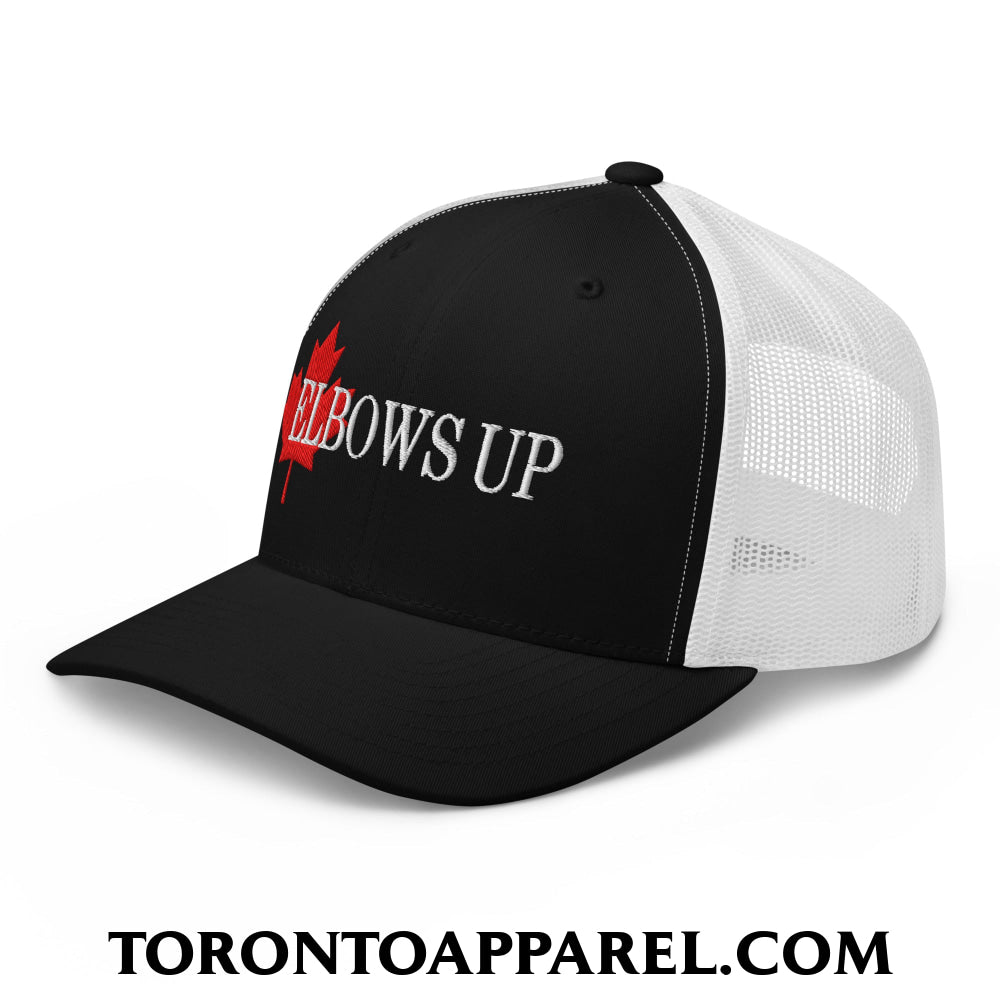 Elbows Up Fight for Canada Maple Leaf Embroidered Mesh Trucker Hat - Toronto Apparel
