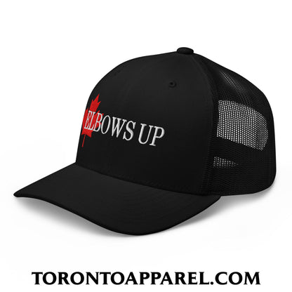 Elbows Up Fight for Canada Maple Leaf Embroidered Mesh Trucker Hat - Toronto Apparel