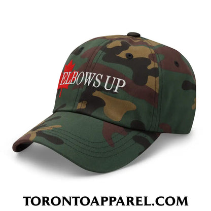 Elbows Up Fight for Canada Maple Leaf Embroidered Unstructured Dad Hat - Toronto Apparel