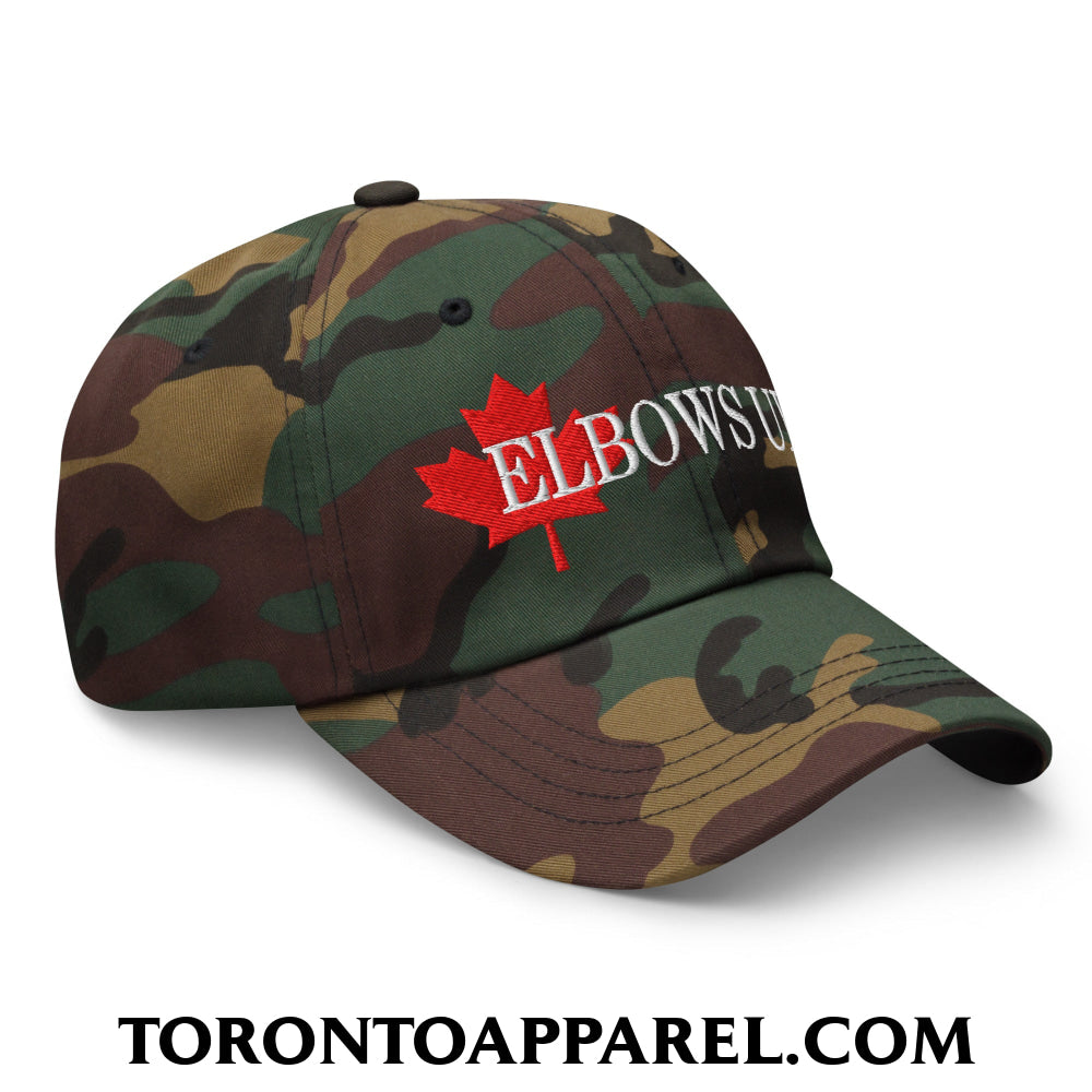 Elbows Up Fight for Canada Maple Leaf Embroidered Unstructured Dad Hat - Toronto Apparel