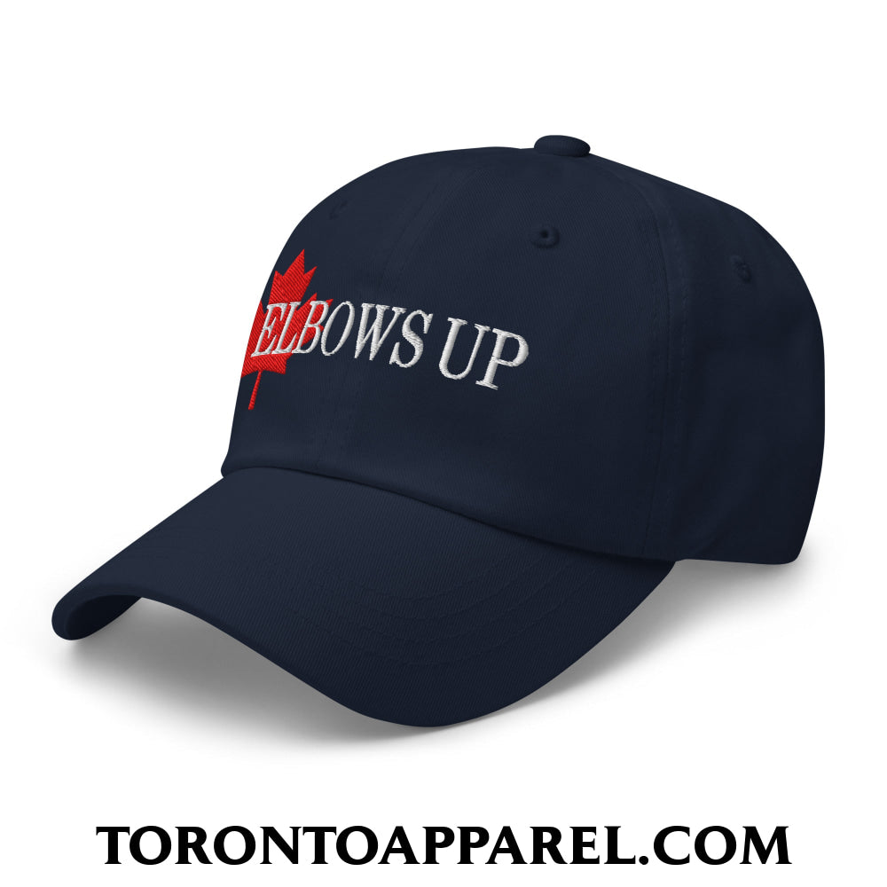 Elbows Up Fight for Canada Maple Leaf Embroidered Unstructured Dad Hat - Toronto Apparel