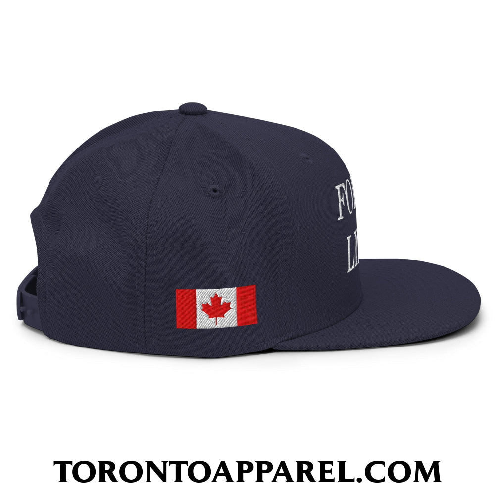 Fort et Libre Canada Strong and Free 1867 Flag Embroidered Flat Brim Bill Snapback Hat - Toronto Apparel