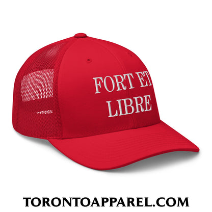 Fort et Libre Canada Strong and Free Embroidered Retro Mesh Trucker Hat - Toronto Apparel