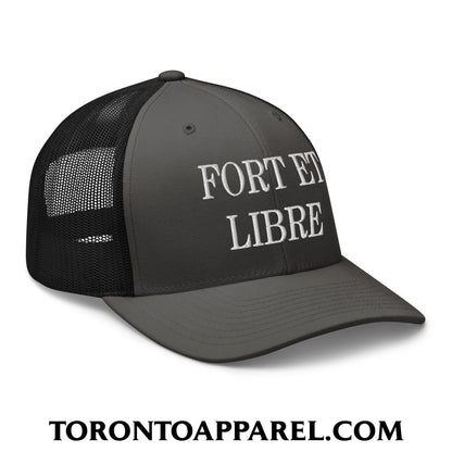 Fort et Libre Canada Strong and Free Embroidered Retro Mesh Trucker Hat - Toronto Apparel