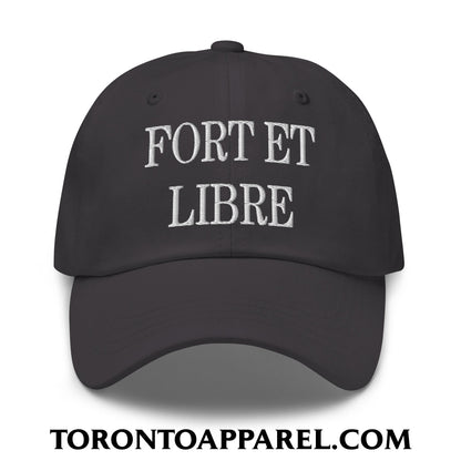 Fort et Libre Canada Strong and Free Embroidered Unstructured Dad Hat - Dark Grey - Toronto Apparel