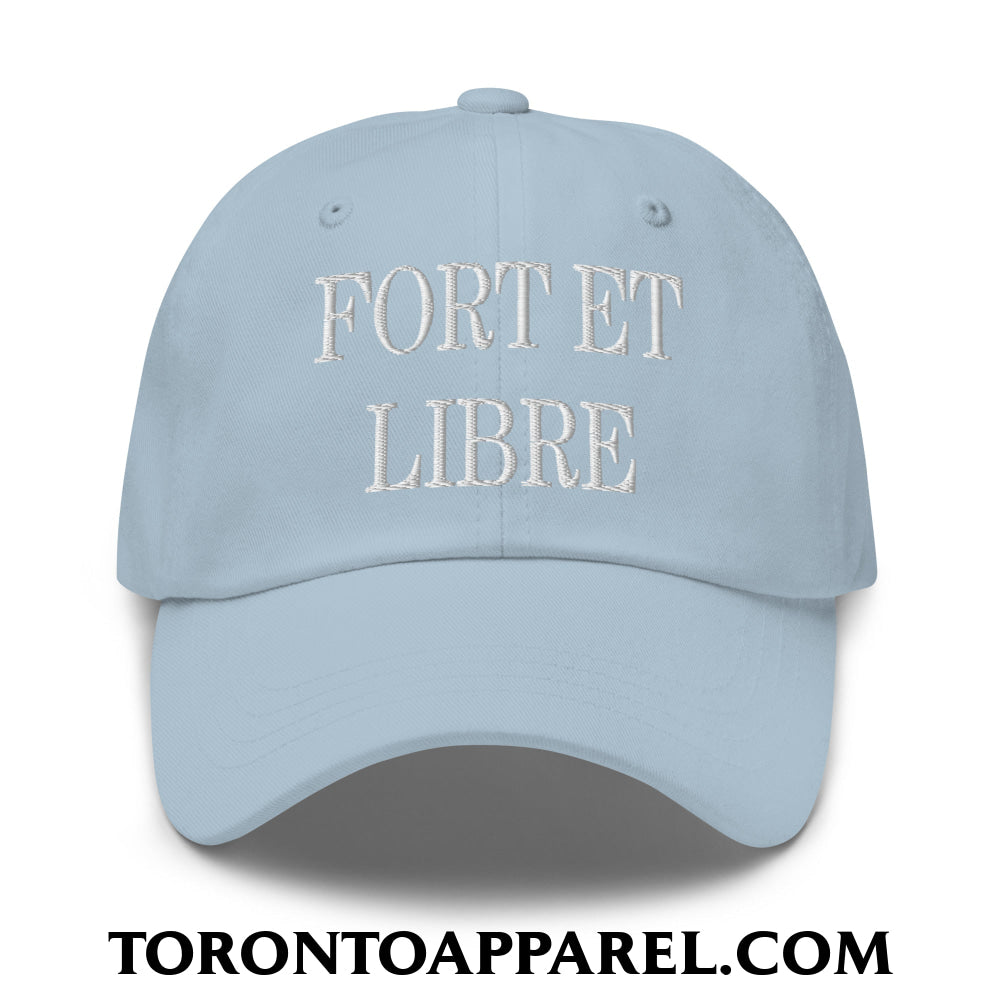 Fort et Libre Canada Strong and Free Embroidered Unstructured Dad Hat - Light Blue - Toronto Apparel