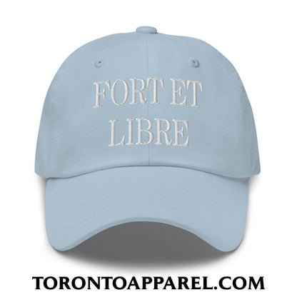 Fort et Libre Canada Strong and Free Embroidered Unstructured Dad Hat - Light Blue - Toronto Apparel