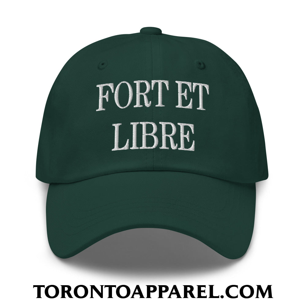 Fort et Libre Canada Strong and Free Embroidered Unstructured Dad Hat - Spruce - Toronto Apparel
