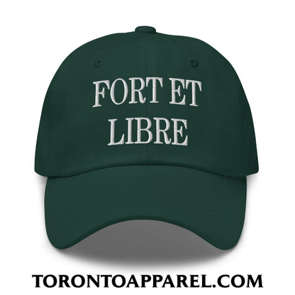 Fort et Libre Canada Strong and Free Embroidered Unstructured Dad Hat - Spruce - Toronto Apparel