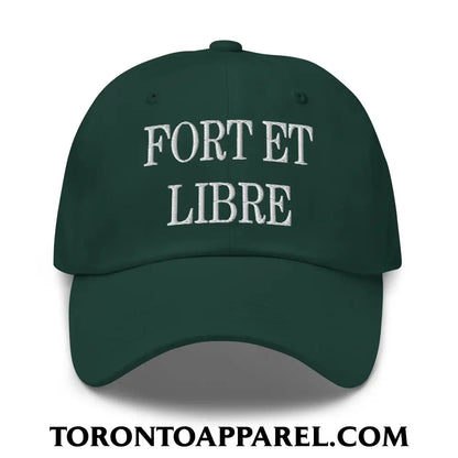 Fort et Libre Canada Strong and Free Embroidered Unstructured Dad Hat - Spruce - Toronto Apparel