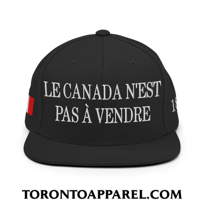 Le Canada N’est Pas À Vendre 1867 Flag Embroidered Flat Brim Bill Snapback Hat - Toronto Apparel