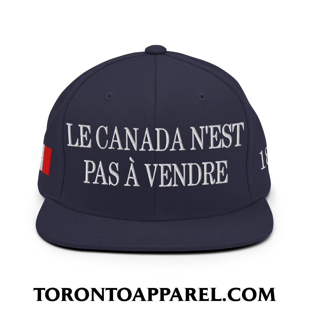 Le Canada N’est Pas À Vendre 1867 Flag Embroidered Flat Brim Bill Snapback Hat - Toronto Apparel