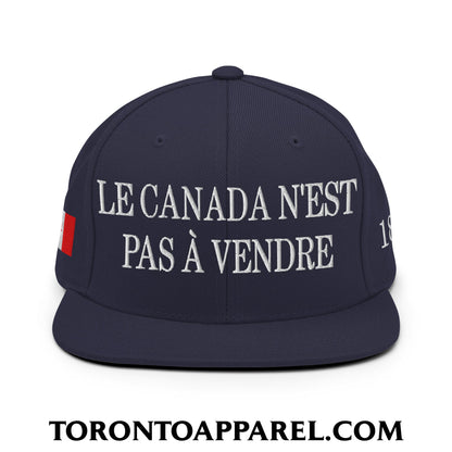Le Canada N’est Pas À Vendre 1867 Flag Embroidered Flat Brim Bill Snapback Hat - Toronto Apparel